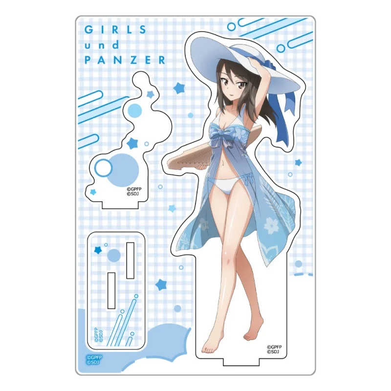 Anime Girls Und Panzer Akiyama Yukari Nishizumi Miho Swimsuit Ver Acrylic Stand Model Plate Keychains Desk Decor