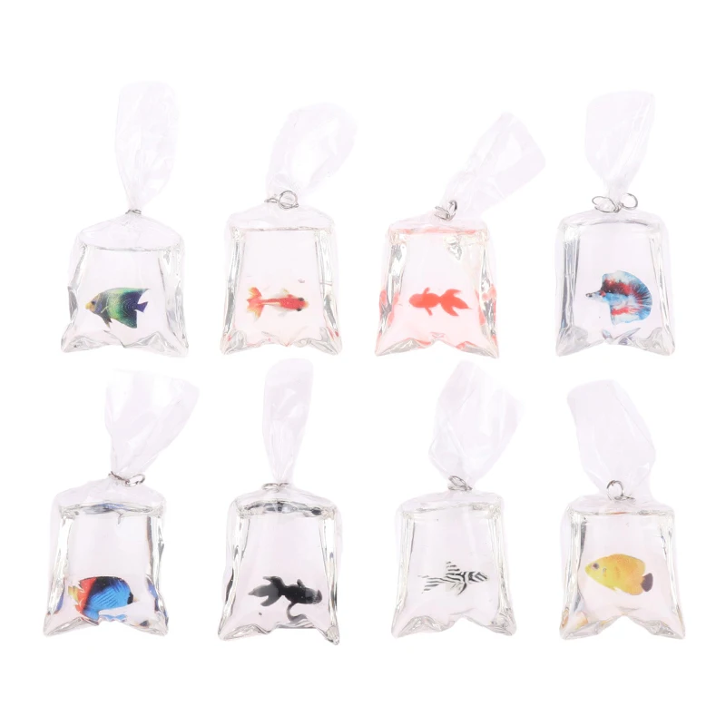 1Bag 1:12 Dollhouse Miniature Fish Tank Fish Cute Ornamental Fish Home Aquarium Model Decor Toy Doll House Accessories Decor Toy