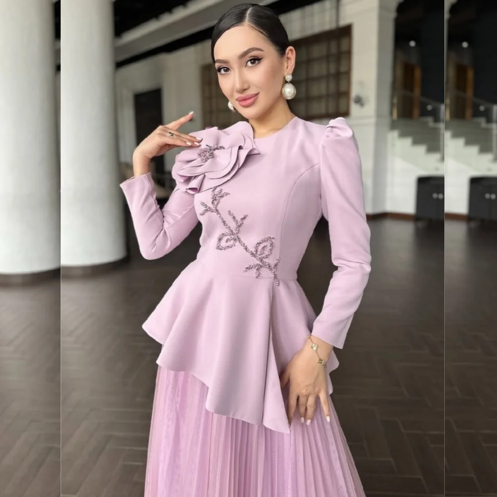 

Индивидуальное современное джерси с блестками, плиссированное длинное платье трапециевидной формы с круглым вырезом, выполненное на заказ случай сложно