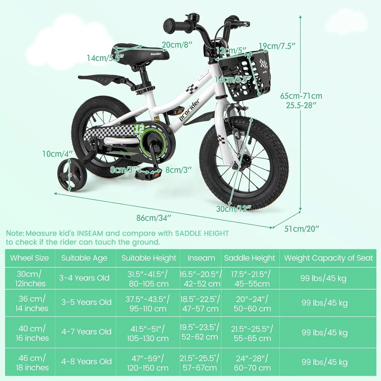 دراجة أطفال 12 14 16 مقاس 18 بوصة للأولاد والبنات من سن 3 إلى 8 سنوات، دراجة أطفال مع عجلات تدريب قابلة للإزالة، فرامل اليد