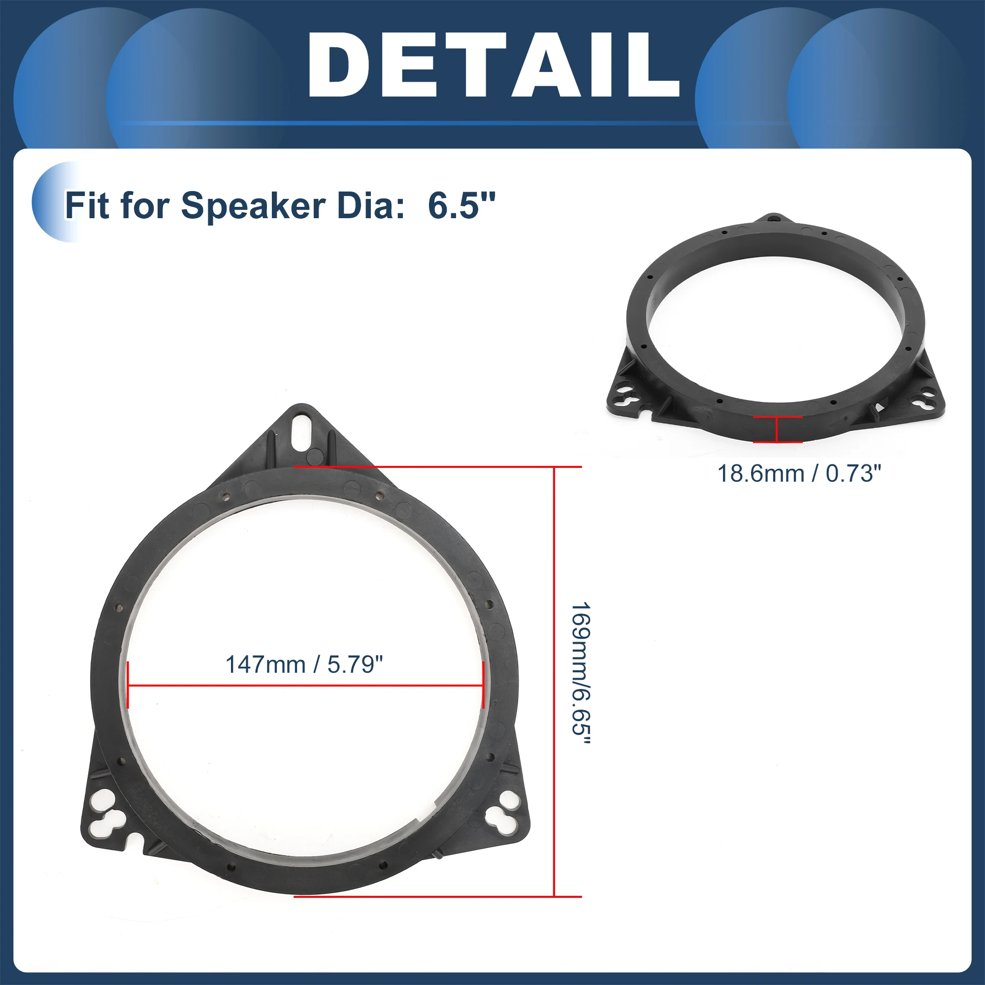 2 Entretoises Haut-Parleur compatible avec Opel Astra Corsa D100 AR