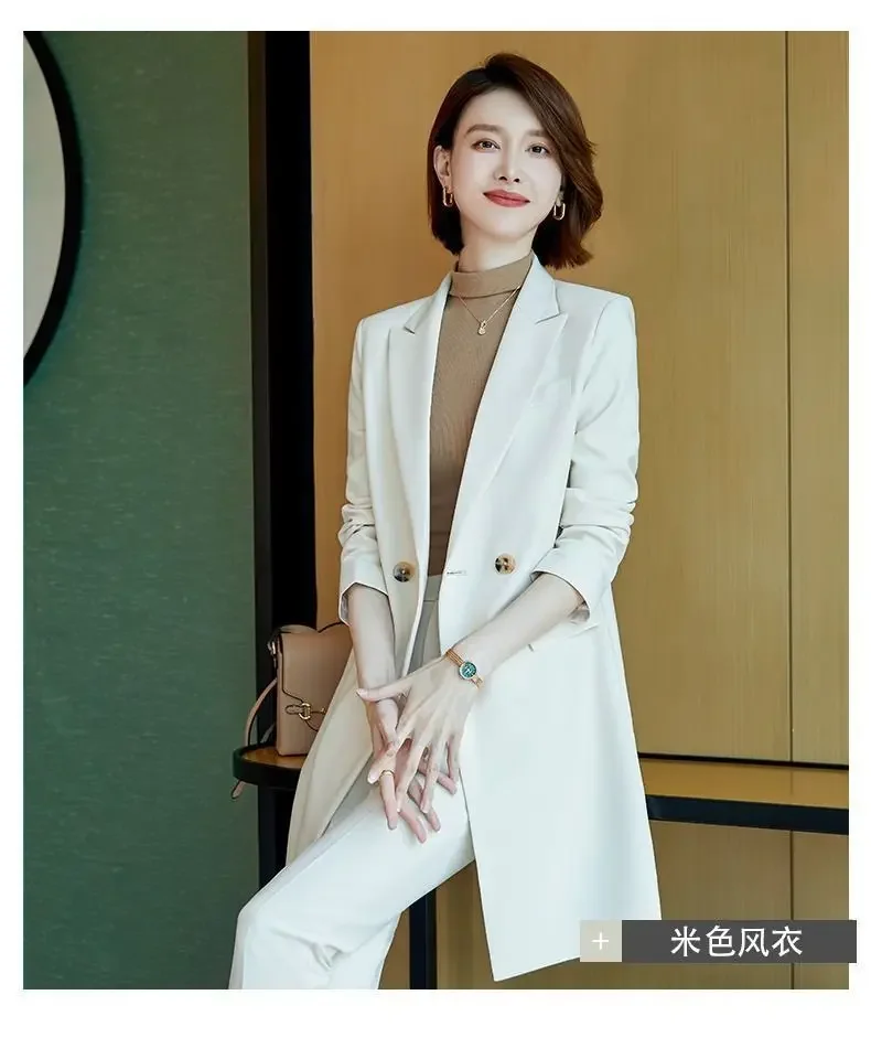 

Suit Collar Windbreaker Jacket Two-Piece Set For Women's Autumn And Winter New Fashion Casual Top Set