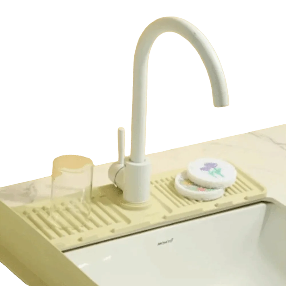 New 38*12cm Faucet Draining Mat Raised Edge Non Slip Kitchen Sink Splash Guard Waterproof Easy Clean Bathroom Draining Pad