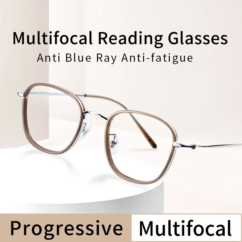 

Progressive Multifocal Reading Glasses, Blue Light Blocking Resin Lens Readers for Women，Anti Blue Ray Anti-fatigue