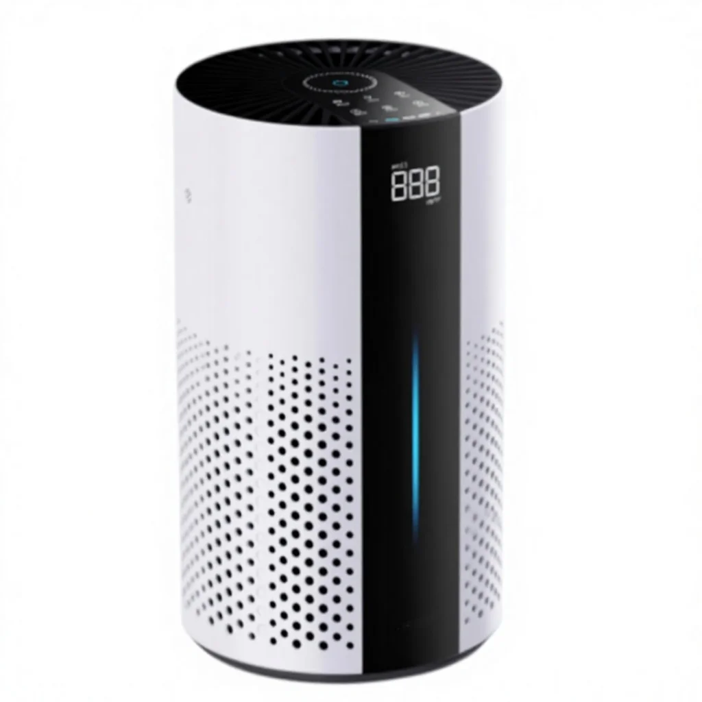 

Modern Cylindrical Air Cleaner LED Display Activated Carbon Filter For Home Commercial Use