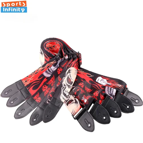 Correa de guitarra con estampado colorido, cinturón ajustable cruzado para guitarra eléctrica, bajo acústico, nueva moda