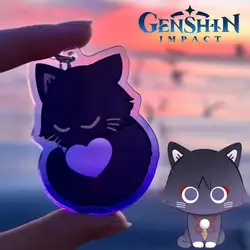 Game Genshin Impact Wanderer Balladeer Cosplay Key Chain Acrylic Keychain Cute Keyring Cat Pendant Bag Accessories Unisex Props