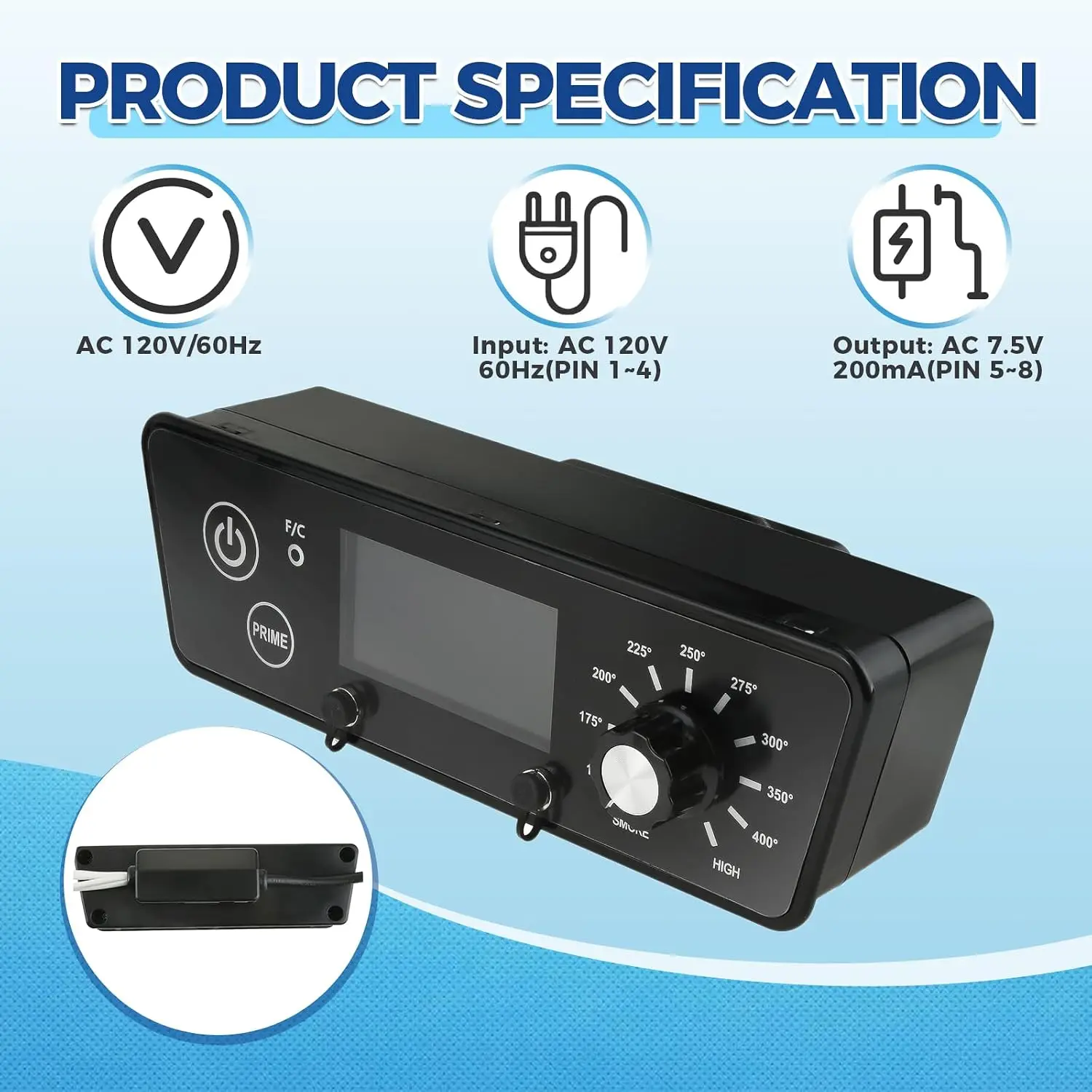 Digital Thermostat Controller Kit for Pit BOSS 3/4/5/7 Series Vertical Pellet Smokers w/ Temperature Probes and Steel Grill Clip