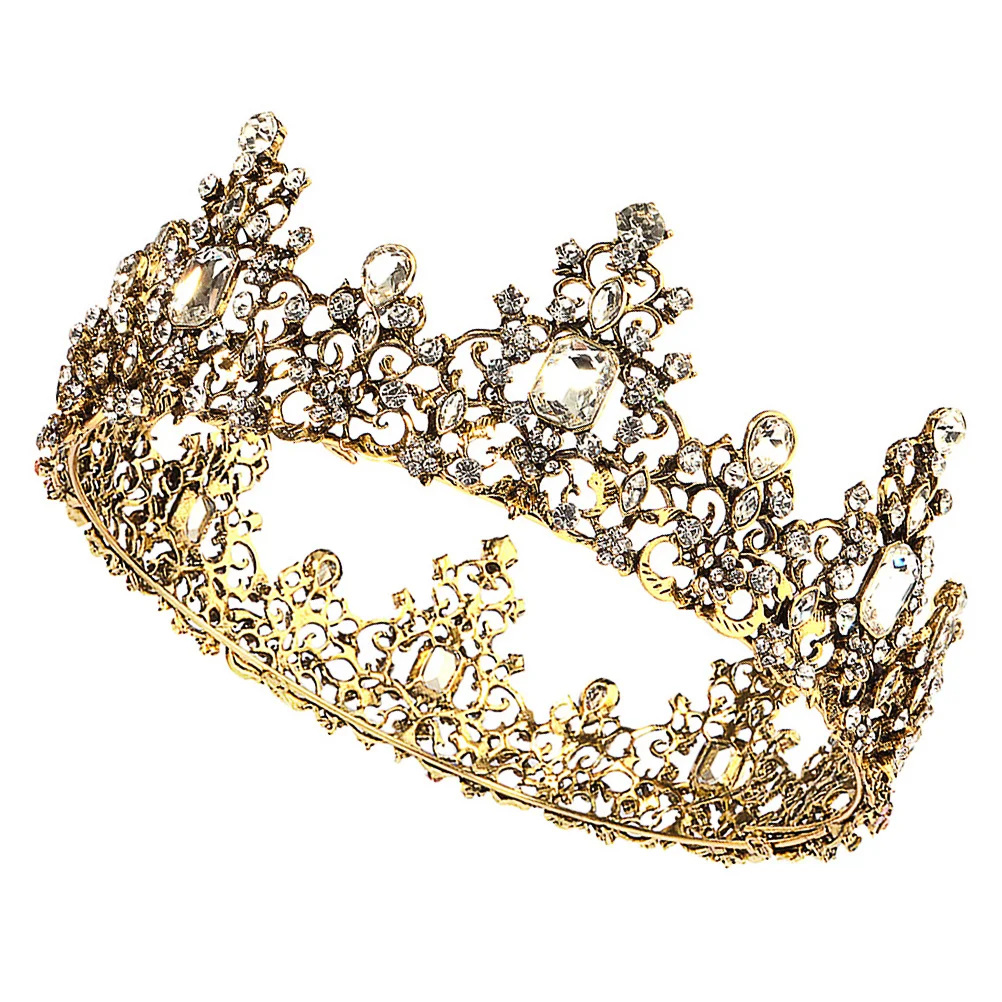 

1 шт., винтажная повязка на голову с короной в стиле барокко, элегантная тиара со стразами, легкий аксессуар для волос для свадьбы, вечеринки, дня рождения
