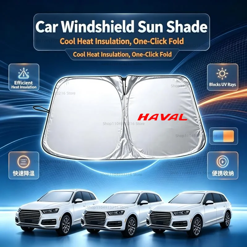 Car Windshield Sun Shade Foldable Aluminum Foil Sun Visor Auto Front Window Sunshade UV Protection For Haval Accessories