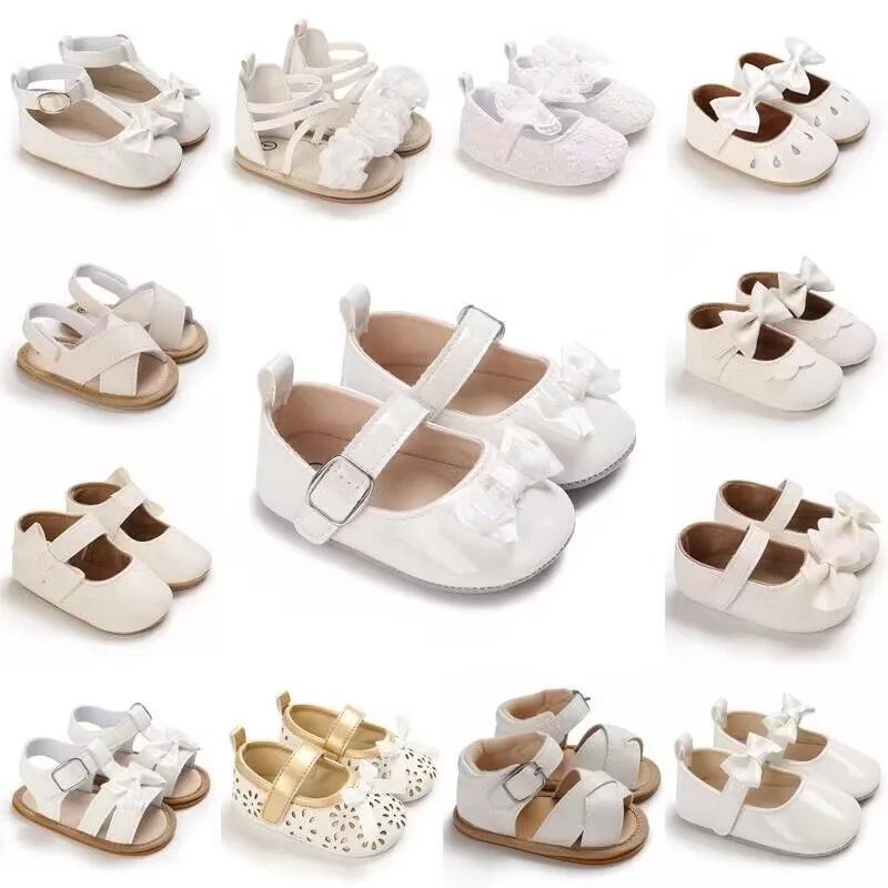 White Shoes for Baby Girl 0-18M Girl Soft Sole Princess Shoes Formal Wedding Birthday Party Toddler