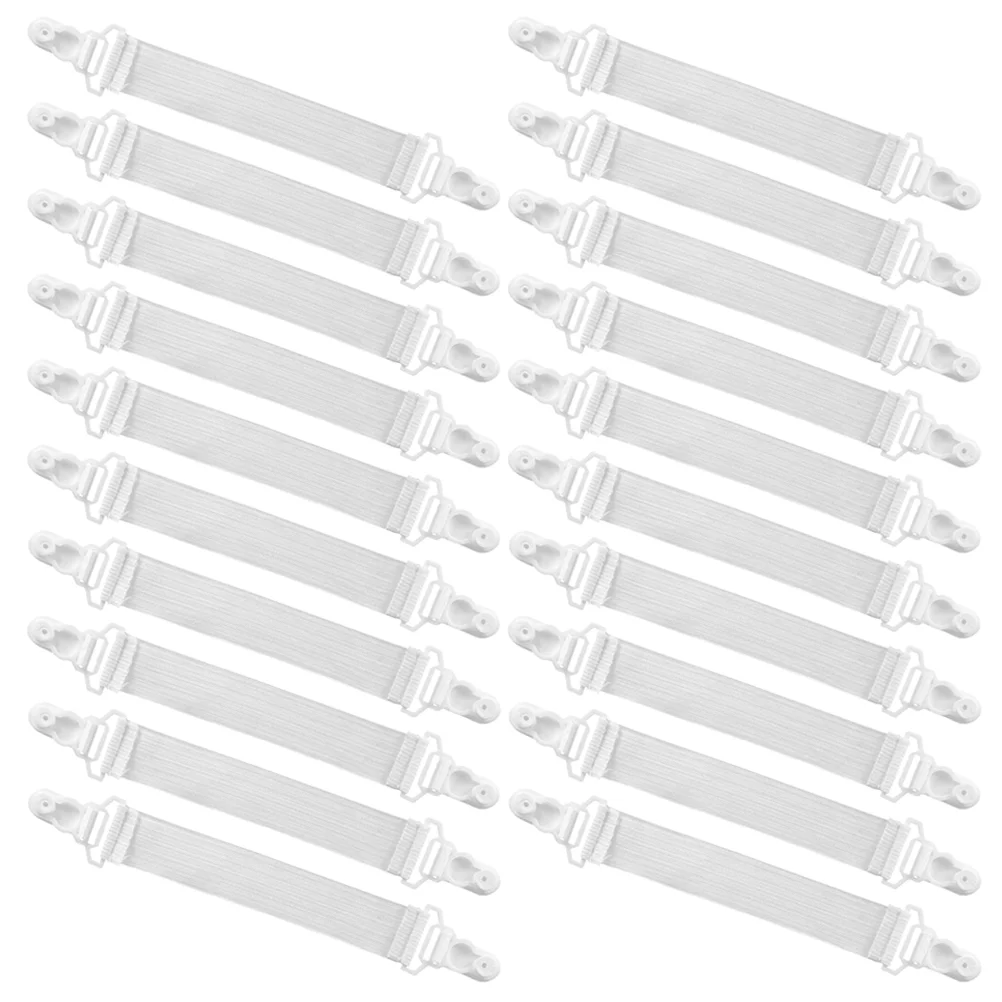 

20 Pcs Bed Sheet Clips Straps Mattress Adjust Suspenders Plastic Holders Sheets Firm Tight Fits Corners Protects Covers