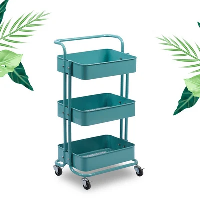 Beauty Salon Trolley Tattoo Workbench Trolley Barber Shop Shelves Three Tier Hair Salon Tool Cart