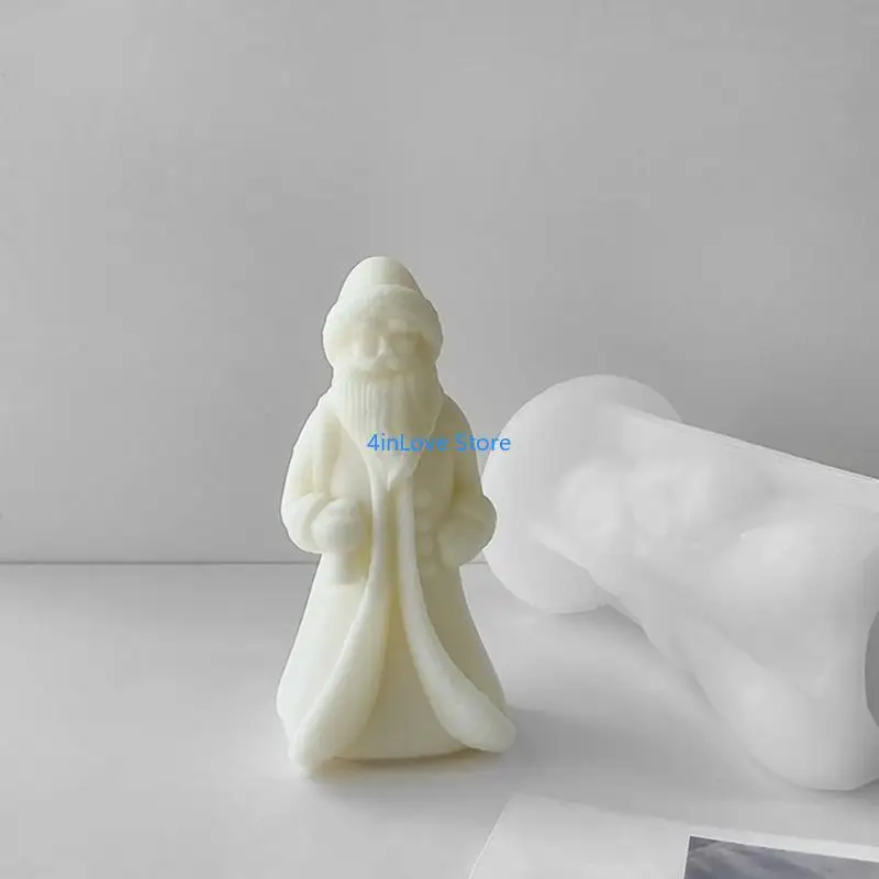 T4MD Christmas Santa Epoxy Resin Mold Non-stick Scented Silicone Mold DIY Plasters Crafts Table Ornament Tool Nonstick