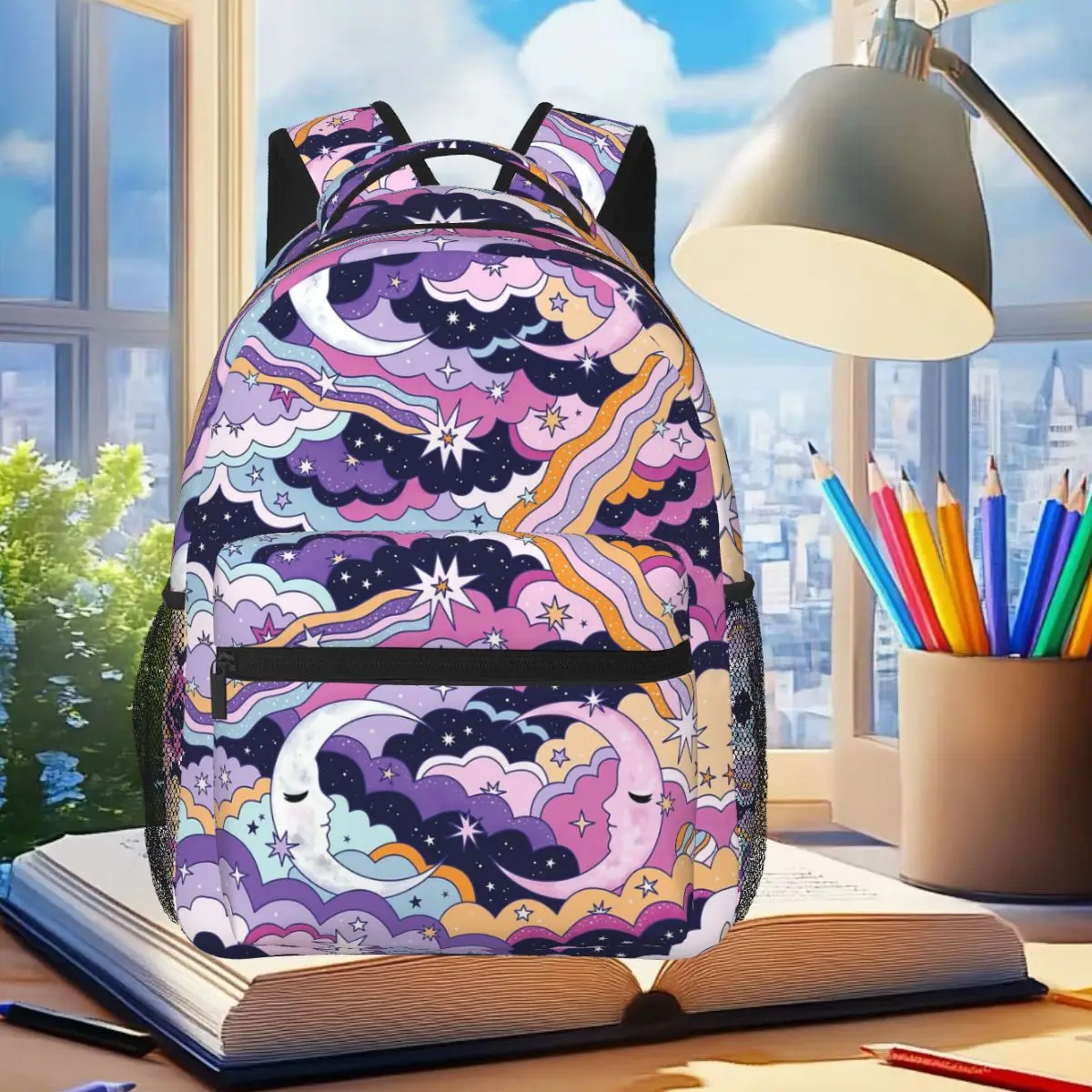 

Moon Sisters Student Backpack School Bag Hiking Travel Daypack for Men Women Fashion Bookbag Shoulder Bags