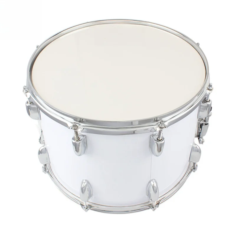

14 inch marching drum stainless steel adjustable snare drum free strap drum stick beginner adult pipe band
