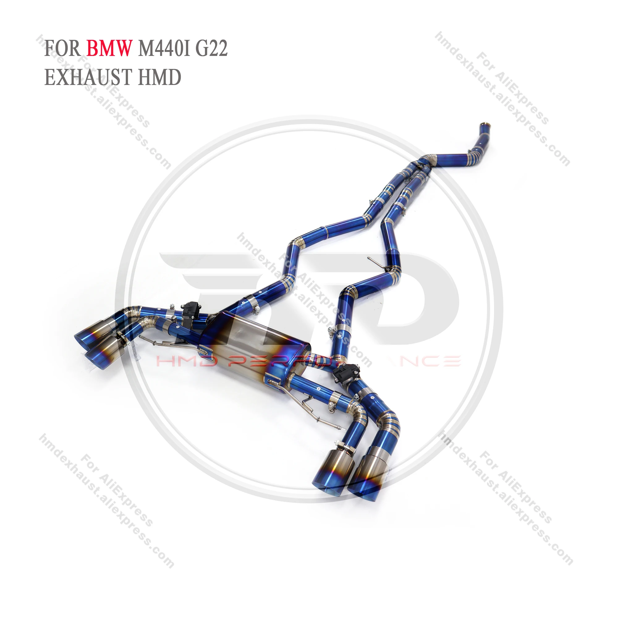 HMD Titanium Exhaust System Performance Catback for BMW M340i M440i G20 G22 3.0T B58 Engine Muffler With Valve