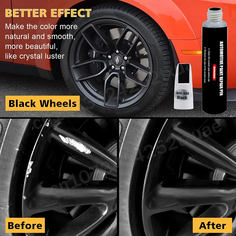 Automotive Wheel Touch-Up Pen Paint Repair Pen Gloss Black Matte Black Silver Grey Automotive Paint Care Accessories