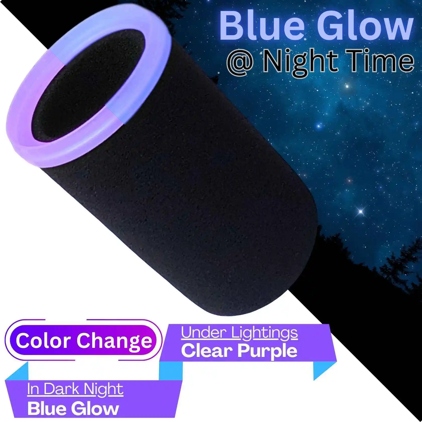 مرشح غطاء ميكروفون SM7 لـ Shure SM7B، زجاج أمامي من الإسفنج عالي الكثافة SM7dB مع حلقة ياقة متوهجة باللون البنفسجي، للبودكاست #3