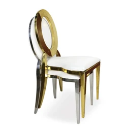 Modern luxury gold stainless steel hotel wedding chair banquet high back party rental chairs 311