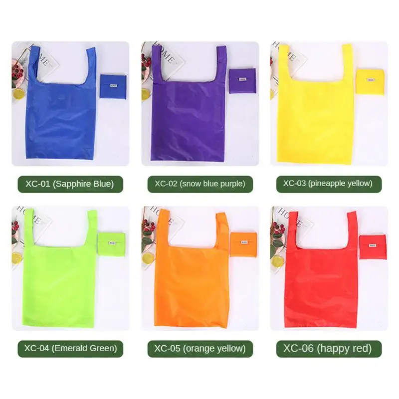 1~4PCS Grocery Bags Foldable Polyester Reusable Hand Shoulder Shop Bags Shopping Bag Eco-friendly Bag