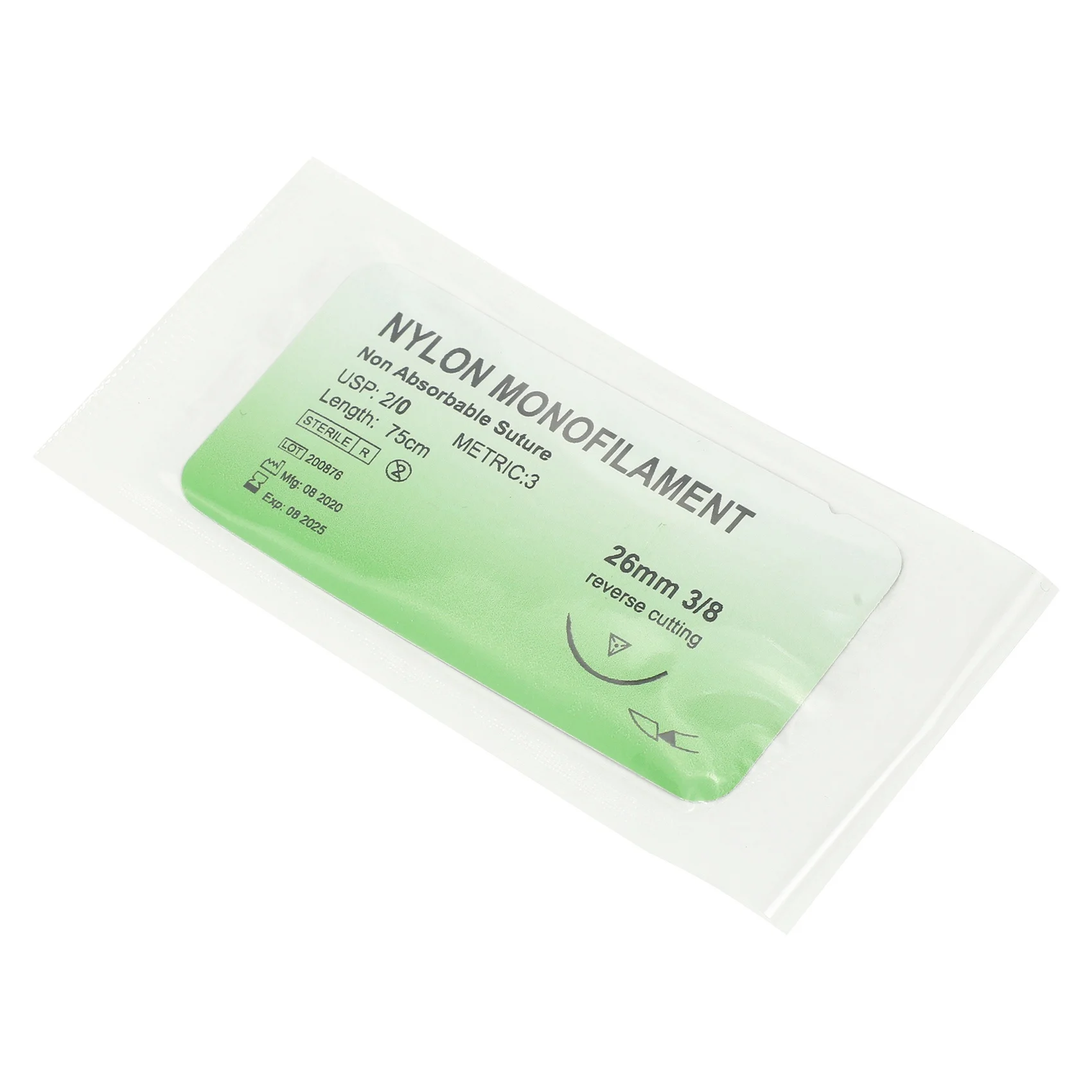 

ABRE-120 Pcs Needle Suture Nylon Monofilament Thread Suture Practice Kit 2/0