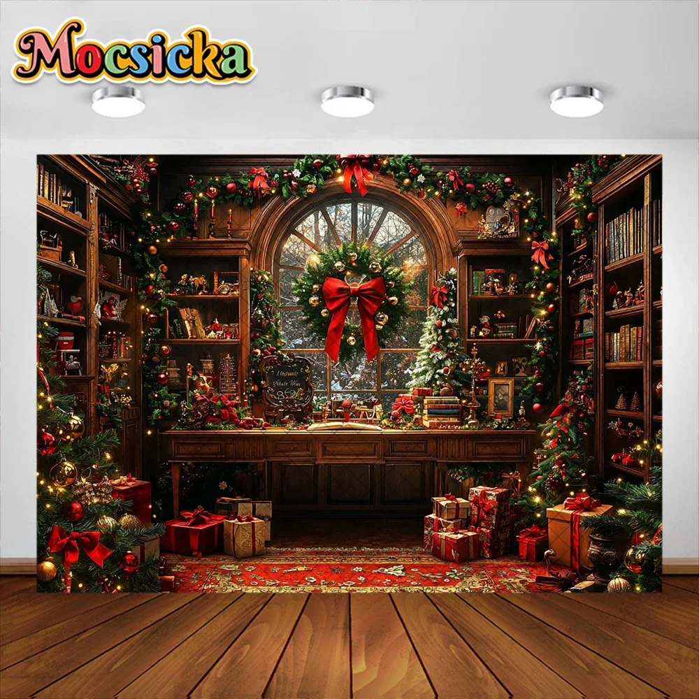 Mocsicka Photography Background Christmas Room Window Gift Holiday Decoration Adult Kids Portrait Photo Backdrops Sstudio Props