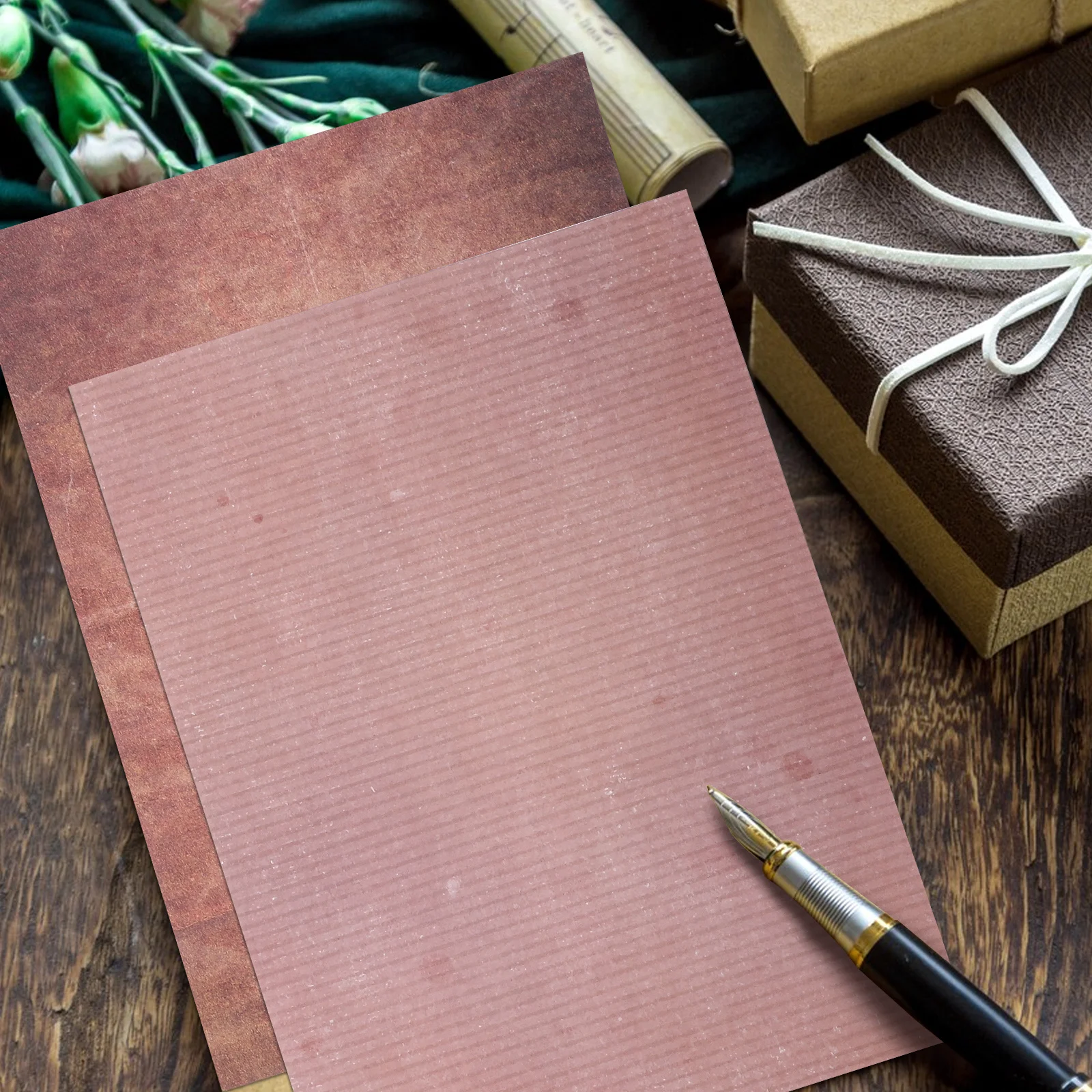 

48pcs Vintage Letter Paper Double-Sided Printing Thick Smooth Lined Stationery For Journaling Diy Scrapbooking Projects Vintage