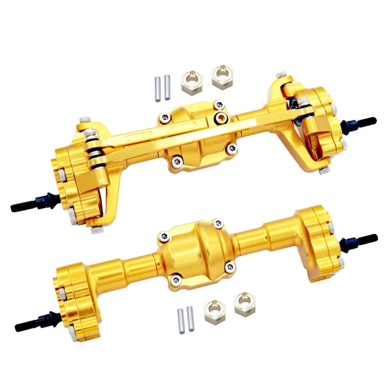 For FMS FCX24 Complete Metal Front And Rear Portal Axle With Gear 1/24 RC Car Upgrades Parts Accessories Durable ,Yellow