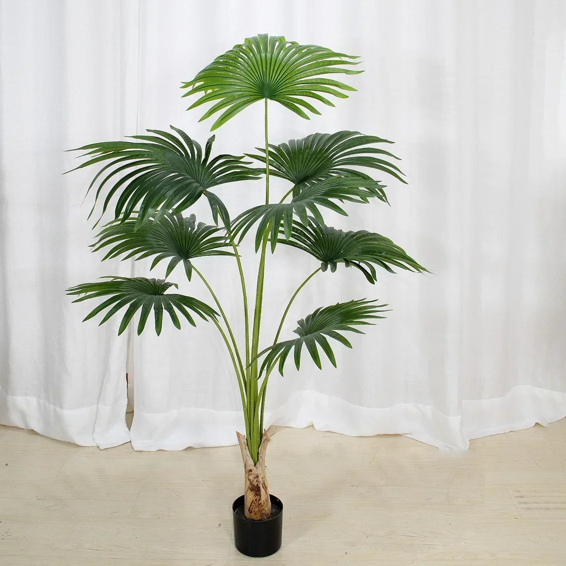 Tropical New Model Artificial Plants Tree Home Decor Bonsai Tree Plastic Plants Pots Modern Indoor Palm Contemporary Plant
