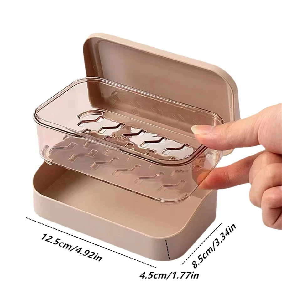 

1PC Non-Slip Soap Box Holder Slip Resistant Bathroom Shower Tray Draining Rack Soap Dish Gadget Toilet Gadget