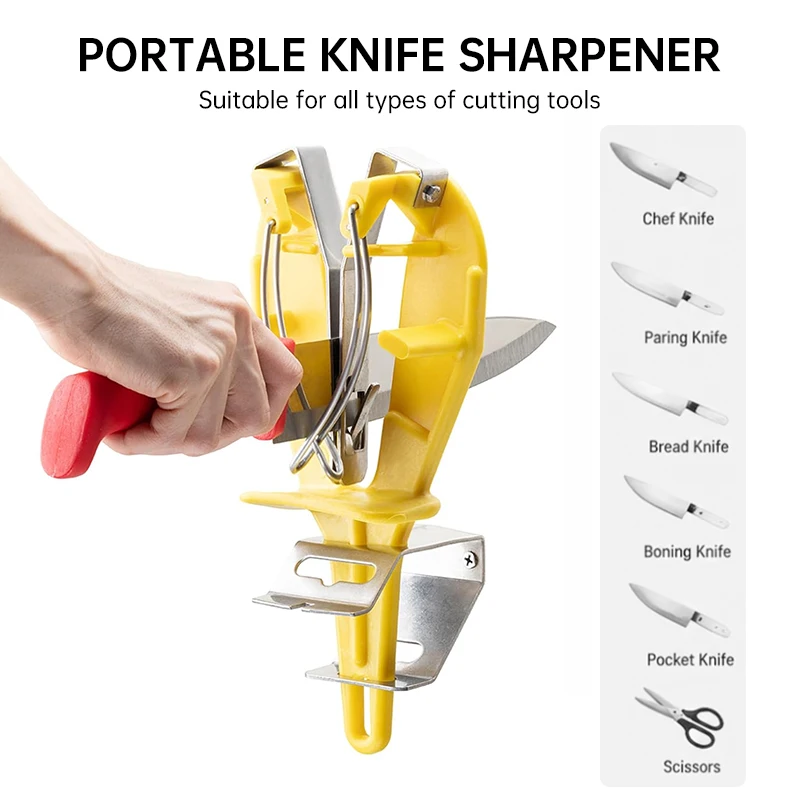 Stainless Steel Knife Sharpener Tool With Bracket, Professional Maintenance Sharpener For Kitchen Knives