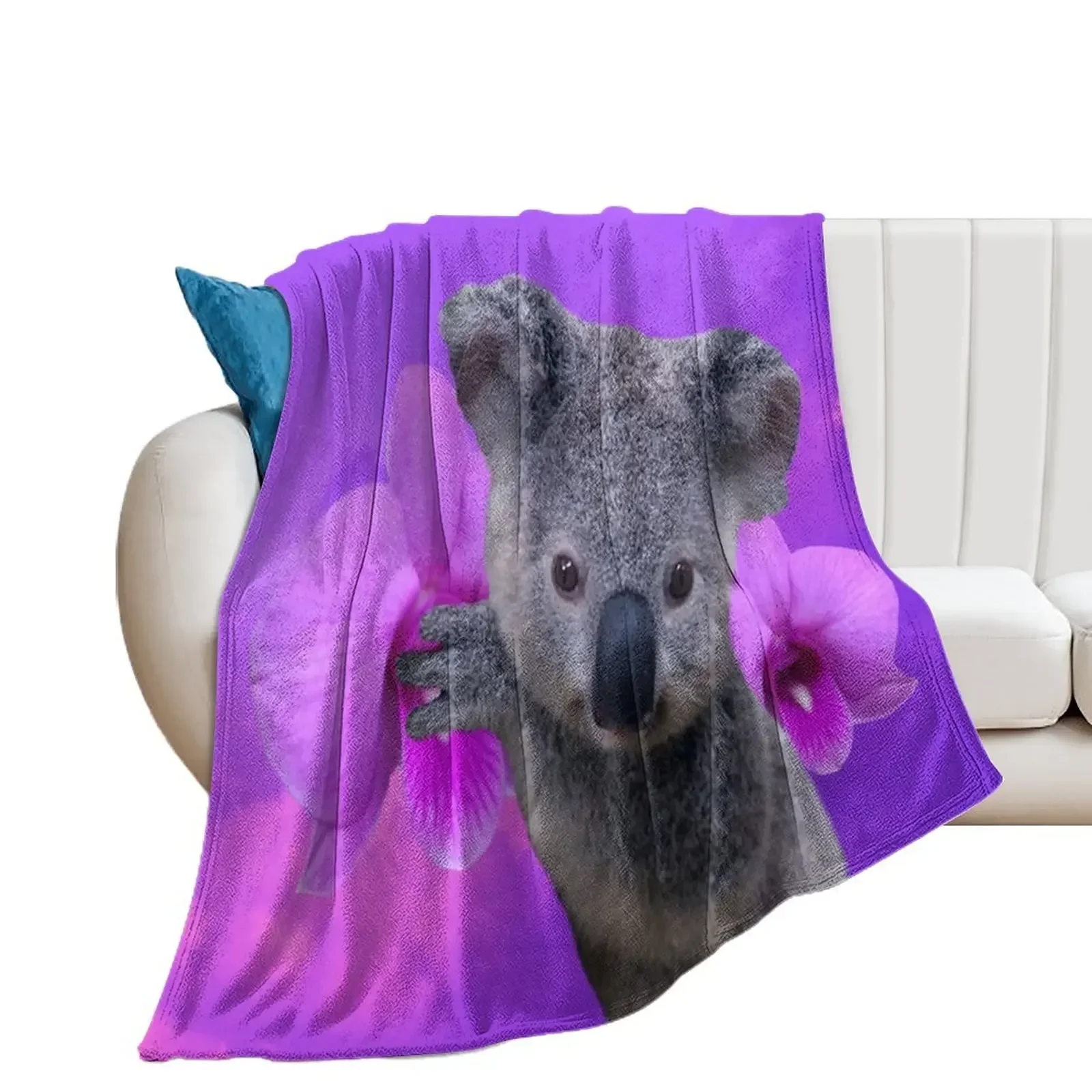 Koala and Orchids Throw Blanket halloween Blankets For Baby Kid'S Blankets