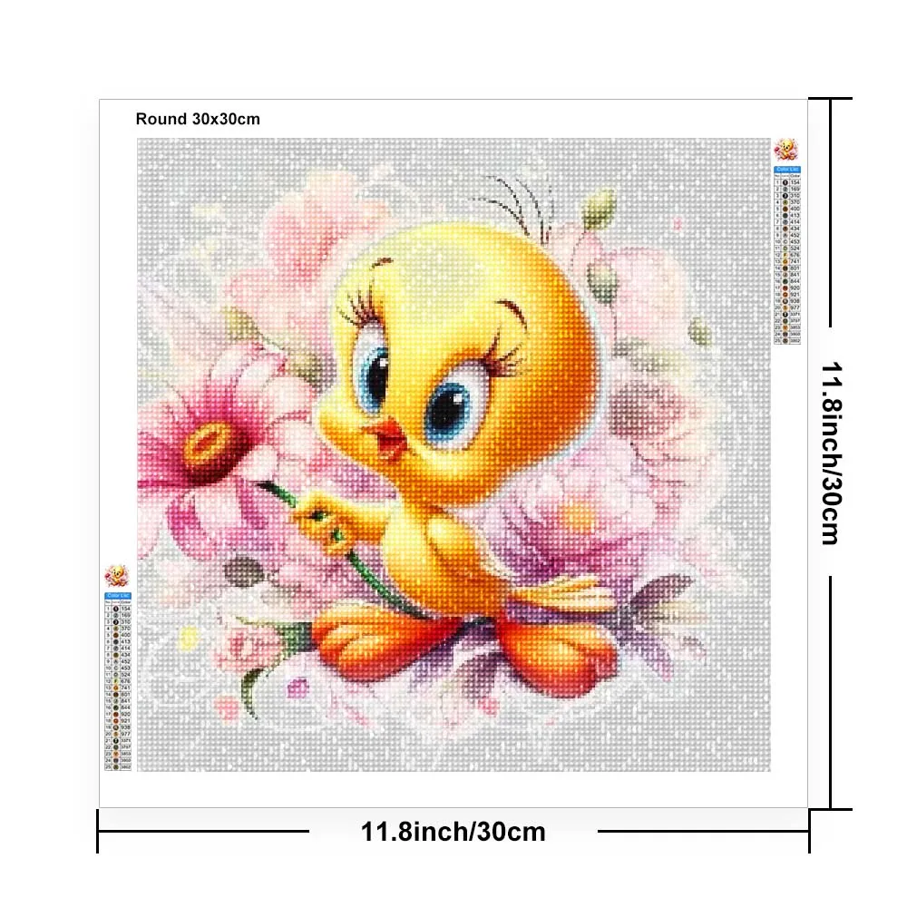 Cute Tweety Bird Under Colorful Umbrella 5d Diamond Painting Art Looney Tunes Cartoon Cross Stitch Diy Mosaic Home Decor Gift