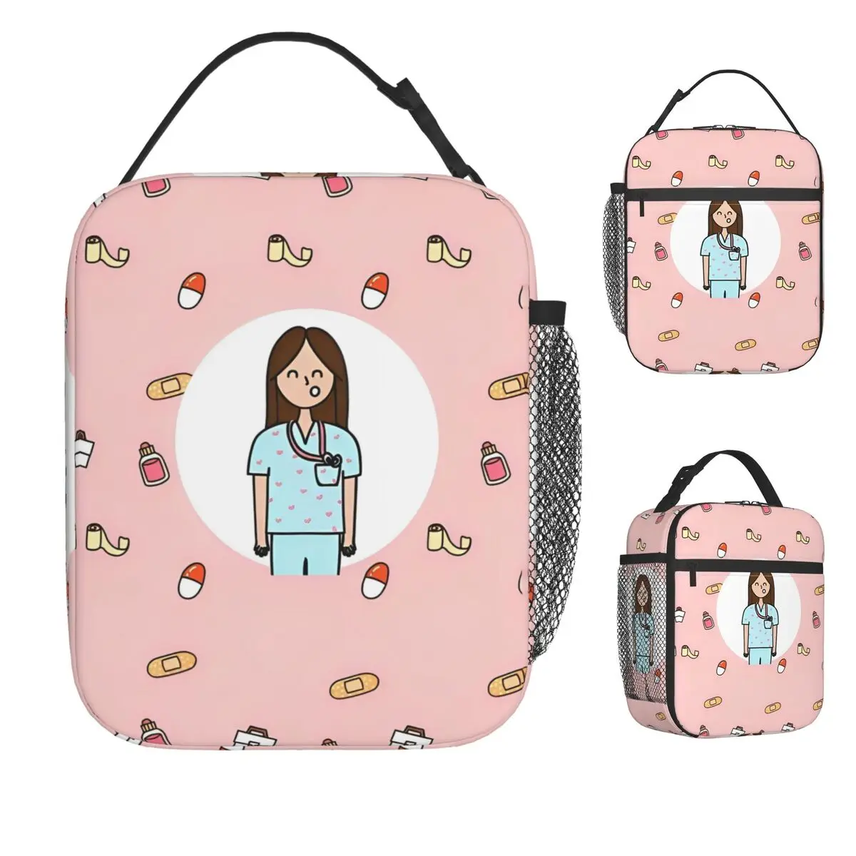 

Enfermera En Apuros Nurse Medical Doctor Lunch Bag Leisure Lunch Box Picnic Portable Insulated Tote Food Bags Cooler Bag