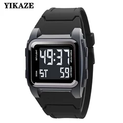 YIKAZE Men's Digital Watch 50M Waterproof Outdoor Sport Watch Date Multifunction Military Alarm Clock LED Wristwatch for Man Boy