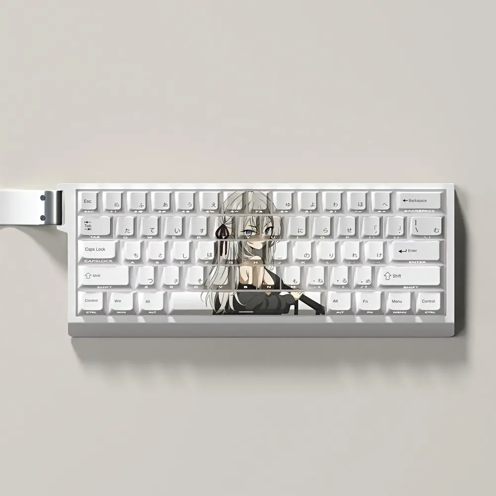 74 Keys Alya Keycaps Dimensional Anime Theme Chreey PBT Side Transparent Key Caps for 60/64/68 Keyboard Atk68