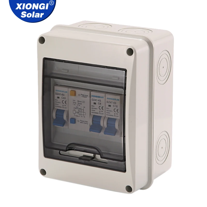 

Solar photovoltaic PV Combiner Box Leakage protection circuit breaker combination box, suitable for 5 circuits, used for home