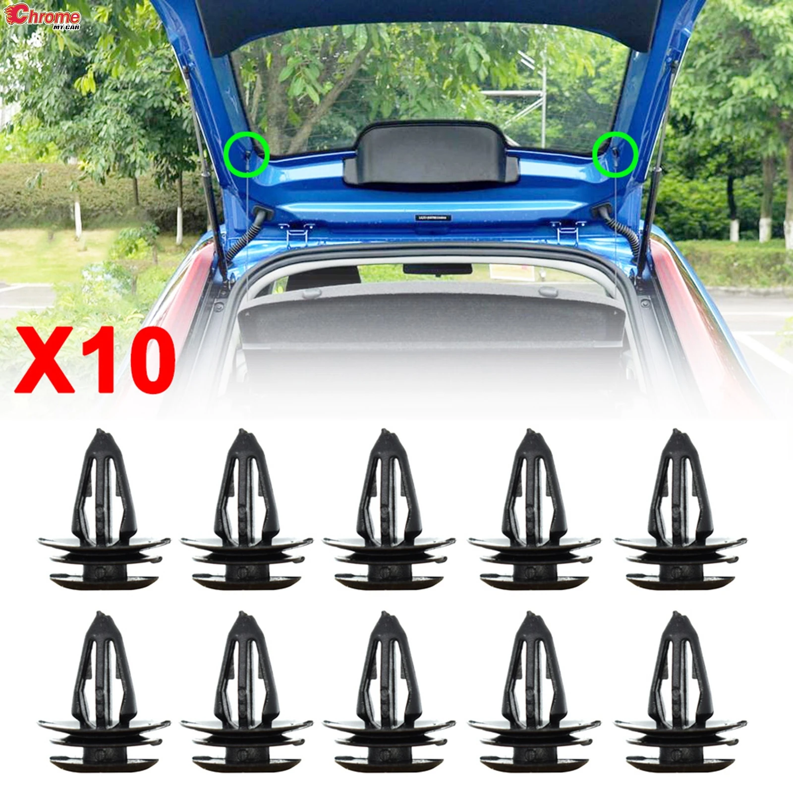 10pc Boot Load Cover Parcel Shelf String Cord Clips Bracket Pivot For MG ZS MG3 2017 2018 2019 2020 2021