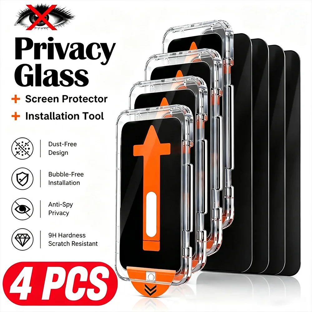NNBILI 4 Stück Sichtschutzfolie aus gehärtetem Glas, für Samsung Galaxy S26 S25 S24 S23 S22 S21 Ultra. Anti-Spionage, Vollständige Abdeckung