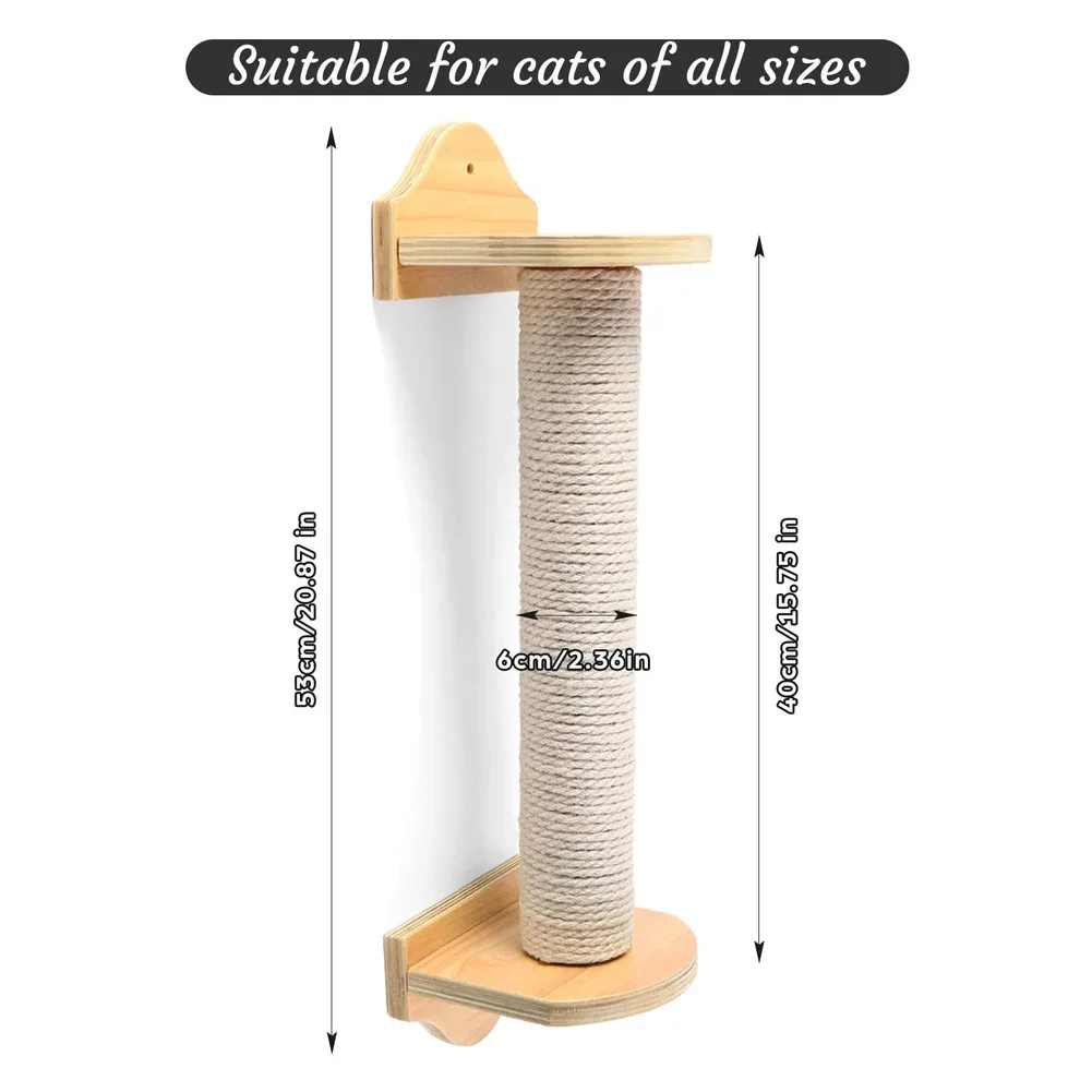 Wall-mounted Scratching Post for Cat,Scratch Column,Climbing Frame,Pet Toys,Scratching Board, Kitten Scratcher, Sisal Tree, 53cm image 3