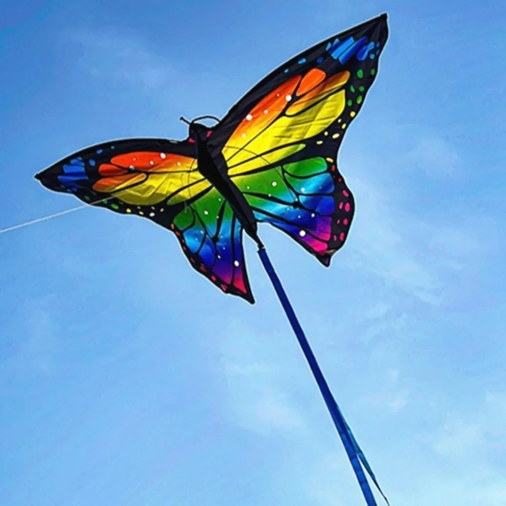 Steering Kite Kids Gift Colorful Butterfly Air Bounce 1.45m Kite Beautiful Butterfly Easy to Fly 3D Kite Friend Game