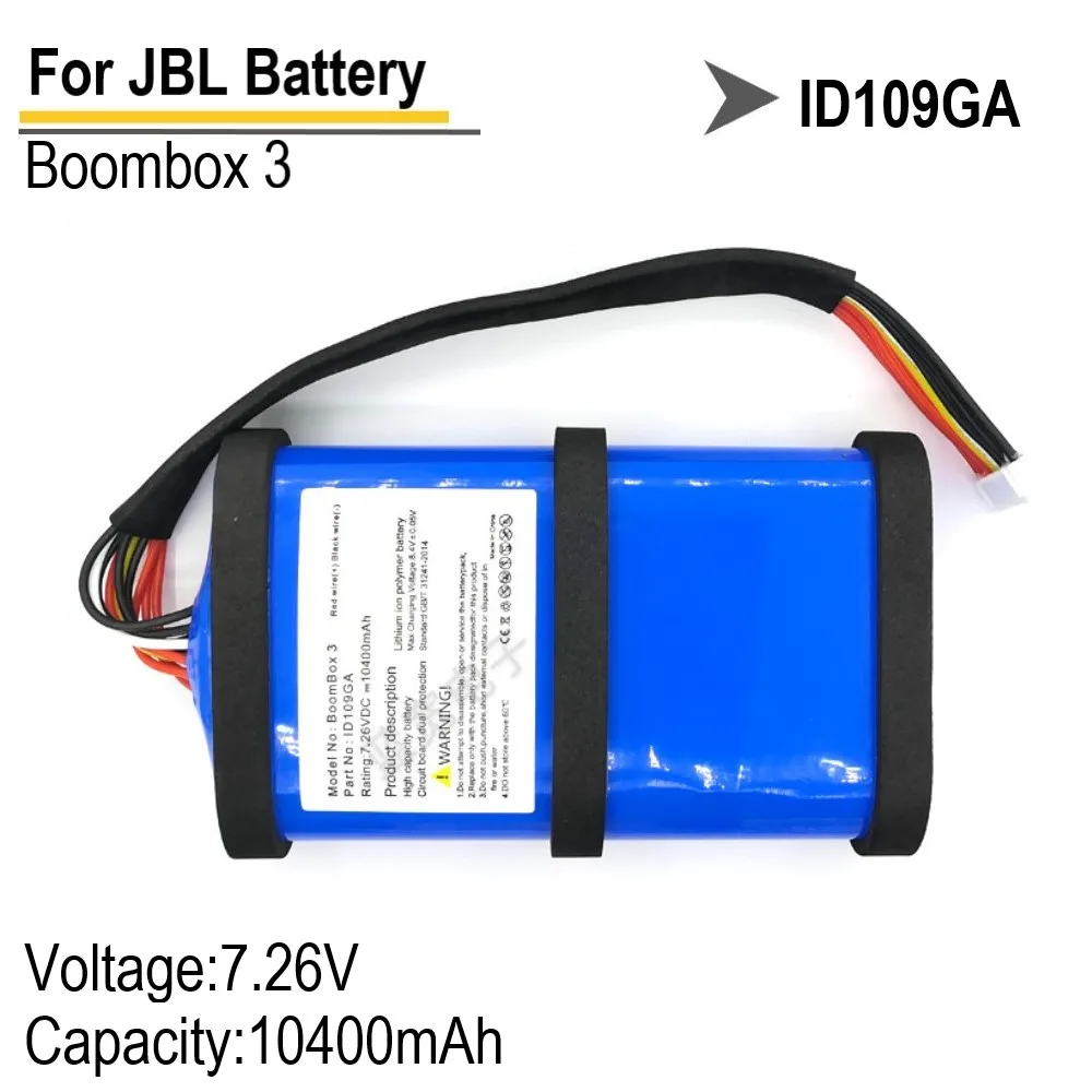 

Replacement Battery for JBL Boombox 3 Speaker,fit Part no ID109GA,10400mAh/Li-ion 7.26V