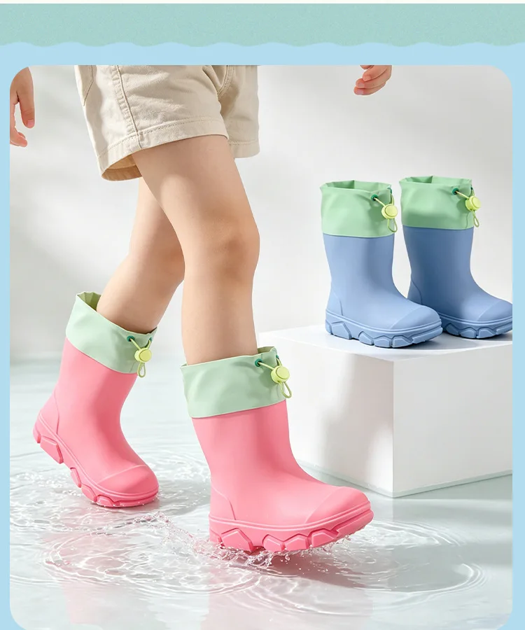 Rutschfeste Regenstiefel für Jungen, weiche Wasserschuhe für Mädchen, Kinderschuhe aus Gummi für die Schule, rutschfeste Stiefel für Schüler, Regenschuhe für Kinder. – Detail 11