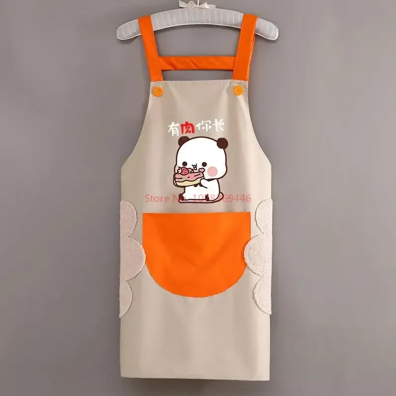 2024 Bubu And Dudu Printing Apron Home Hotel Hotel Kitchen Waterproof Oil Proof Apron Wipeable Hand Apron Kawaii