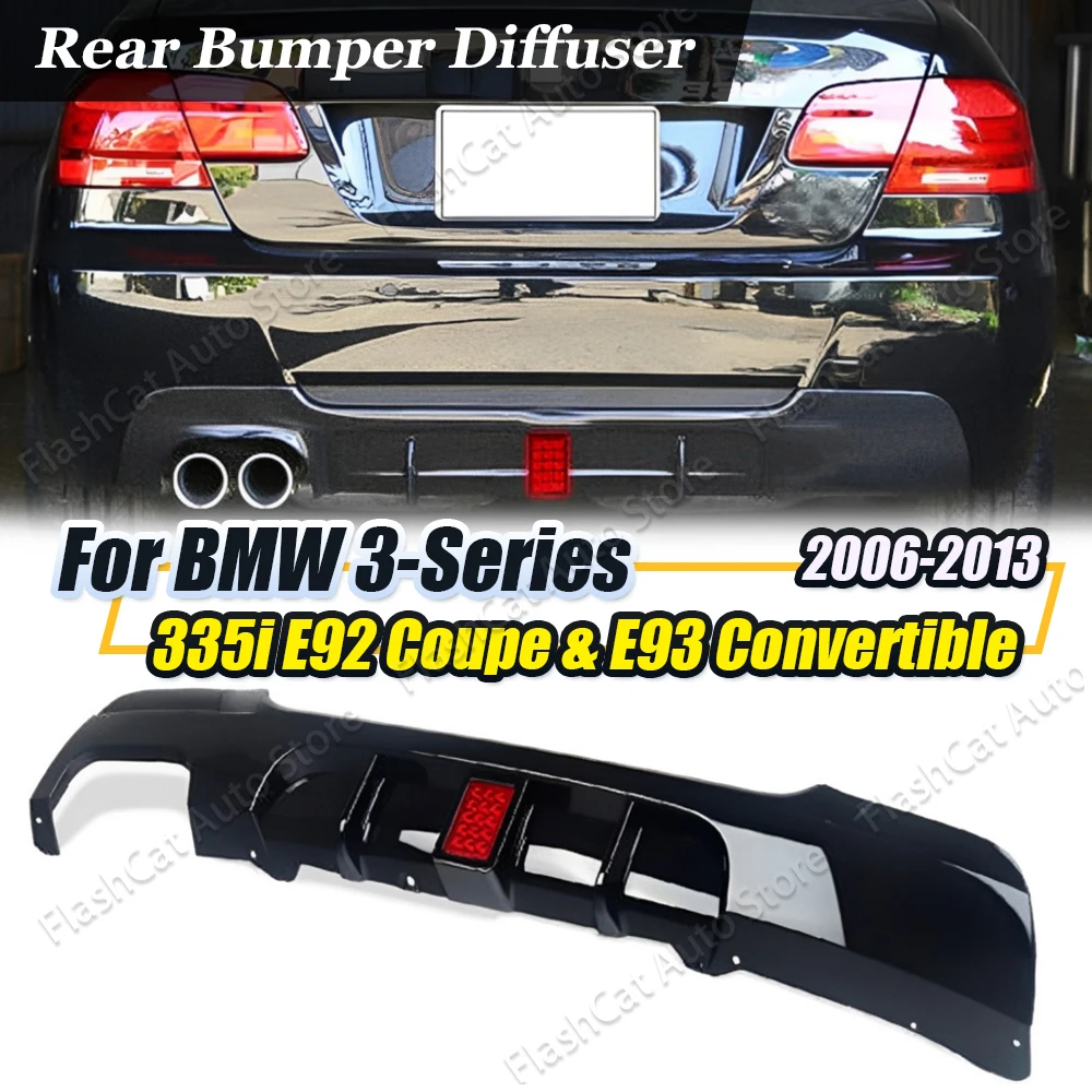 Labio difusor de coche con luz E92 m-tech, divisores traseros para BMW E93 M sport 2006-2013 328i 335i, Kits de carrocería, parachoques, labio doble