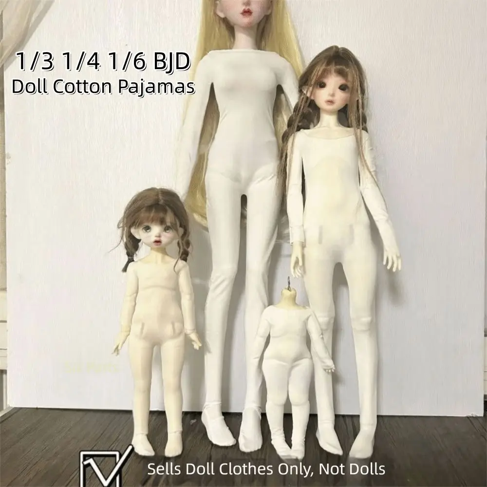Anti-dye 1/3 1/4 1/6 Cotton Pajamas Multisizes 30/45/60cm Prevent Dyeing Elastic White Clothes Action Figure