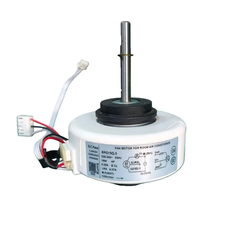 RPG15Q-3 AC Indoor Fan Motor, 18W Reverse Rotation 6 Wire Air Conditioner Blower Motor