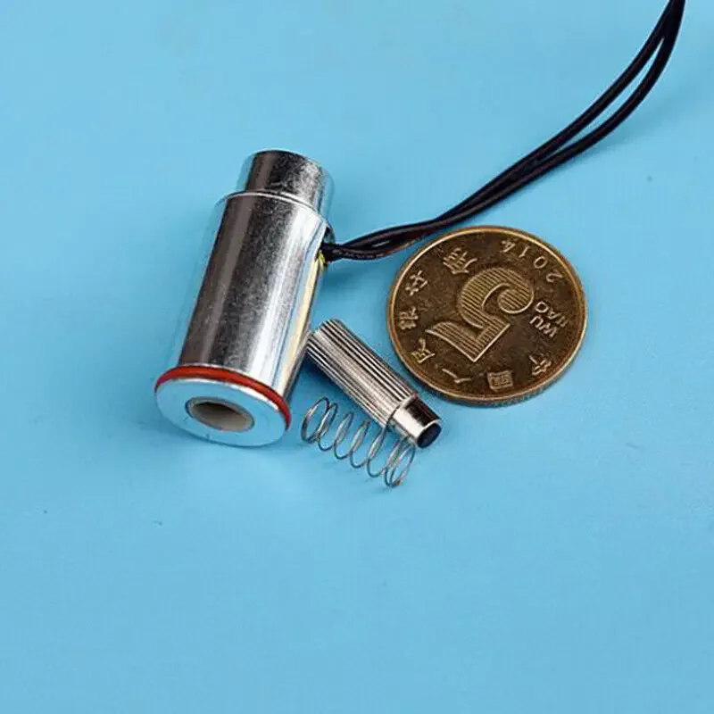 DC 12V Suction Type Cylindrical Mini Tubular Linear Electromagnet Solenoid Magnet Rubber Block