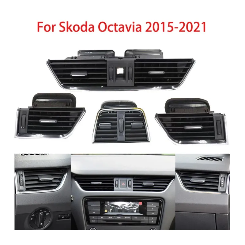 For Skoda Octavia 2015-2021 front, middle, left, right and rear air conditioning ventilation grille outlet assembly, 5ED820951